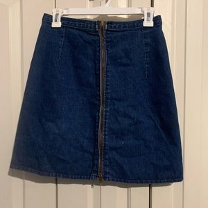 VINTAGE Zipper Detail Denim Skirt